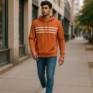 NWT Urban Pipeline Men's Burnt Orange Lightweight Hoodie. Size Large.